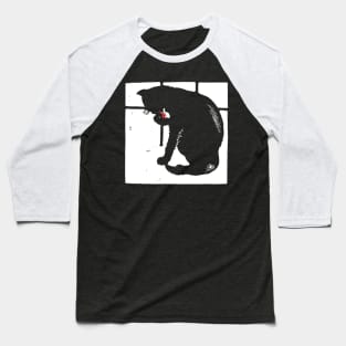 Victorian Cat Licking Paw Baseball T-Shirt